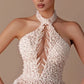White Halter Maxi Gown