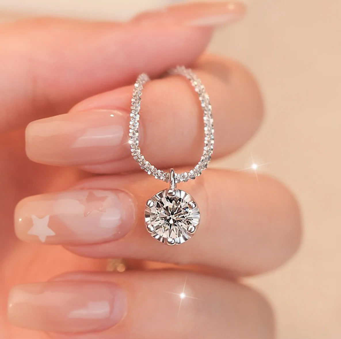 Sparkling Moissanite Chain Necklace