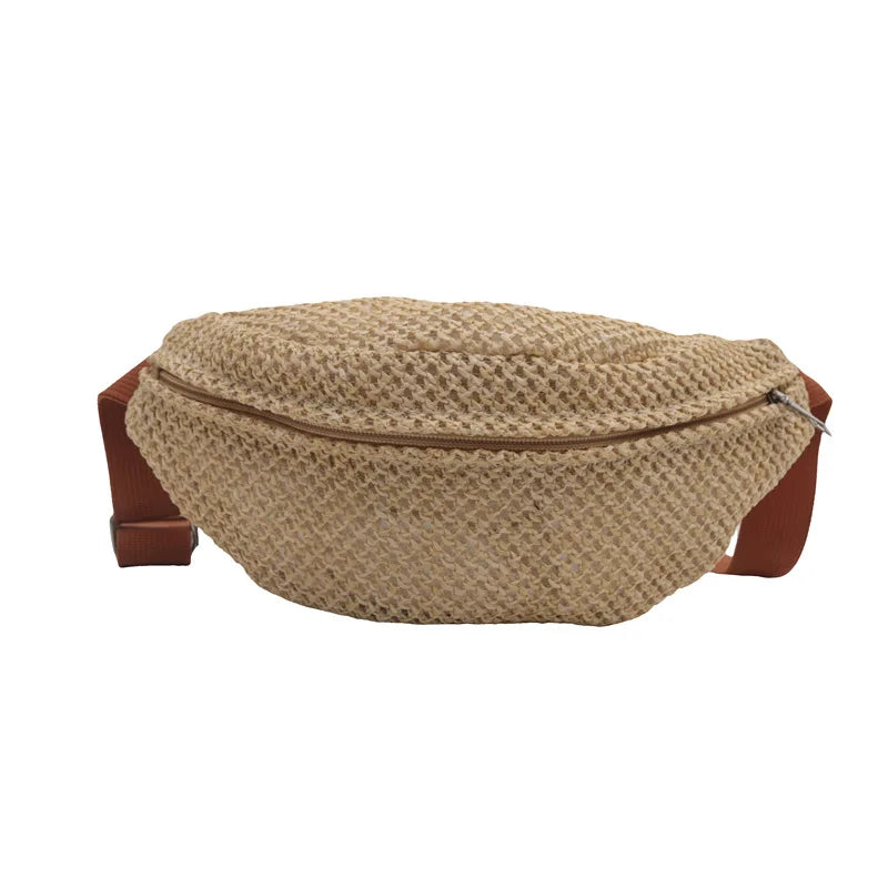 Straw Waist Crossbody Bag
