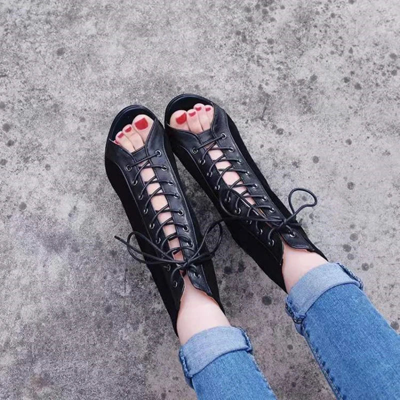 Lace Up Heel Sandals