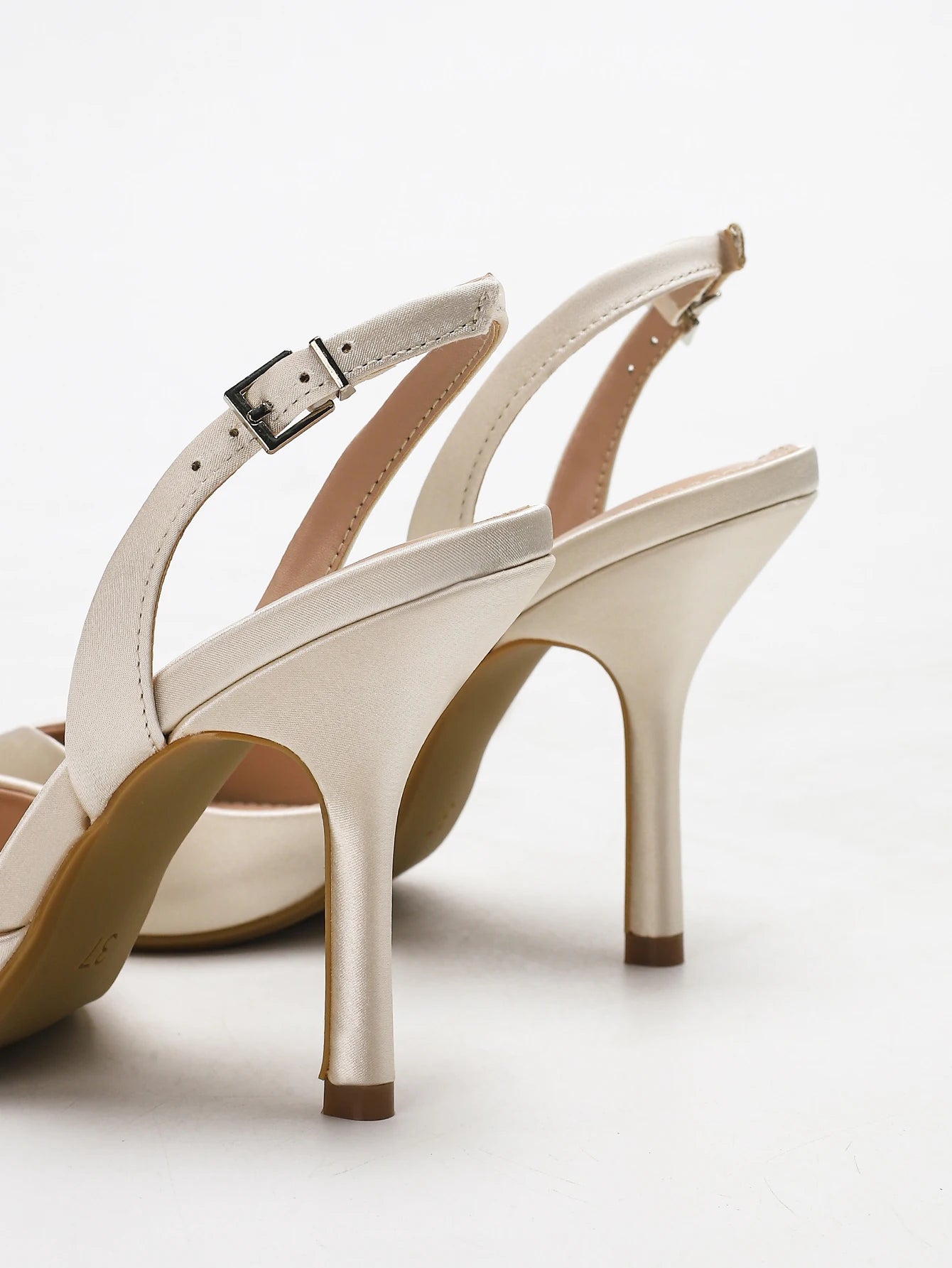 Satin Slingback Heel Sandals
