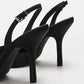 Satin Slingback Heel Sandals