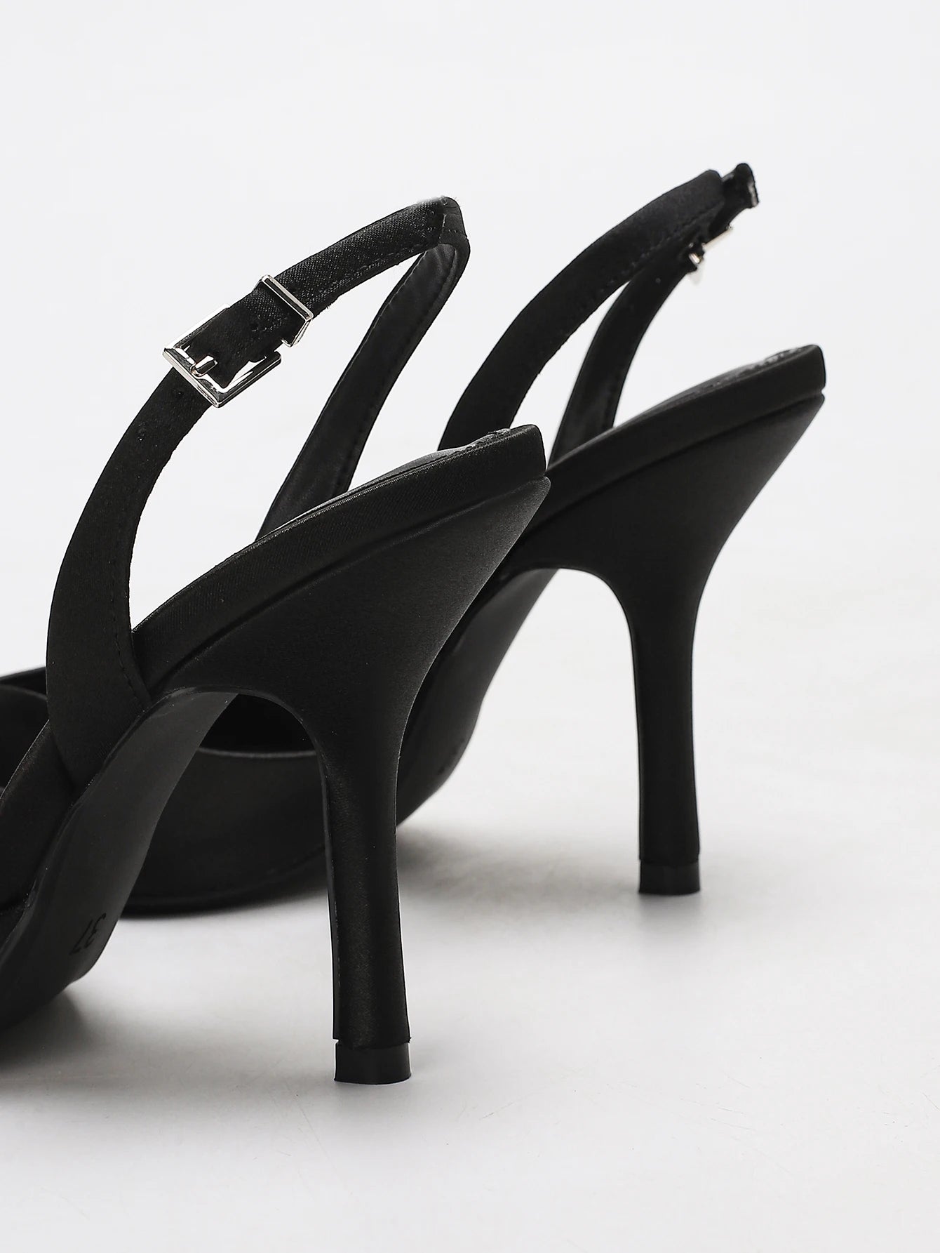 Satin Slingback Heel Sandals